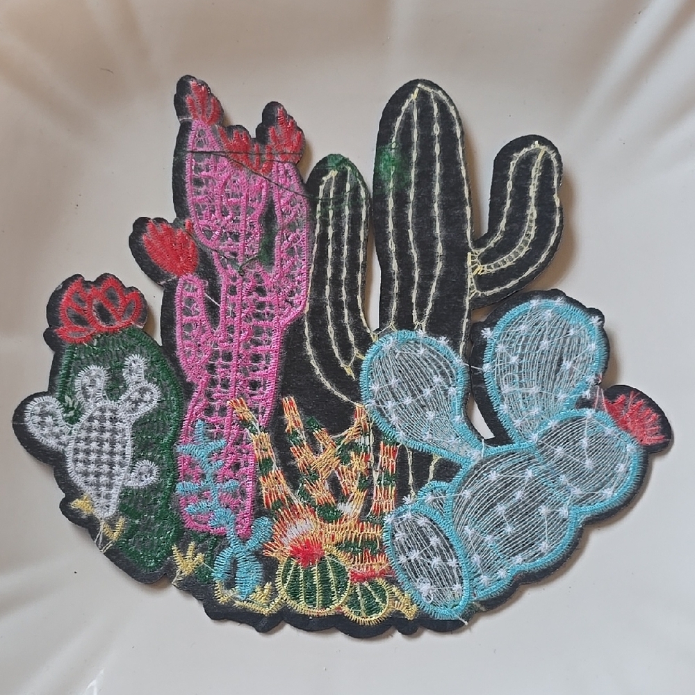 Colorful Cactus Embroidered Patch - Picture 2 of 3